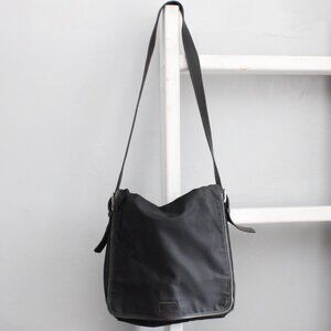 COACH VTG Black Nylon Canvas Leather Flap Large Messenger Portfolio Bag 5109